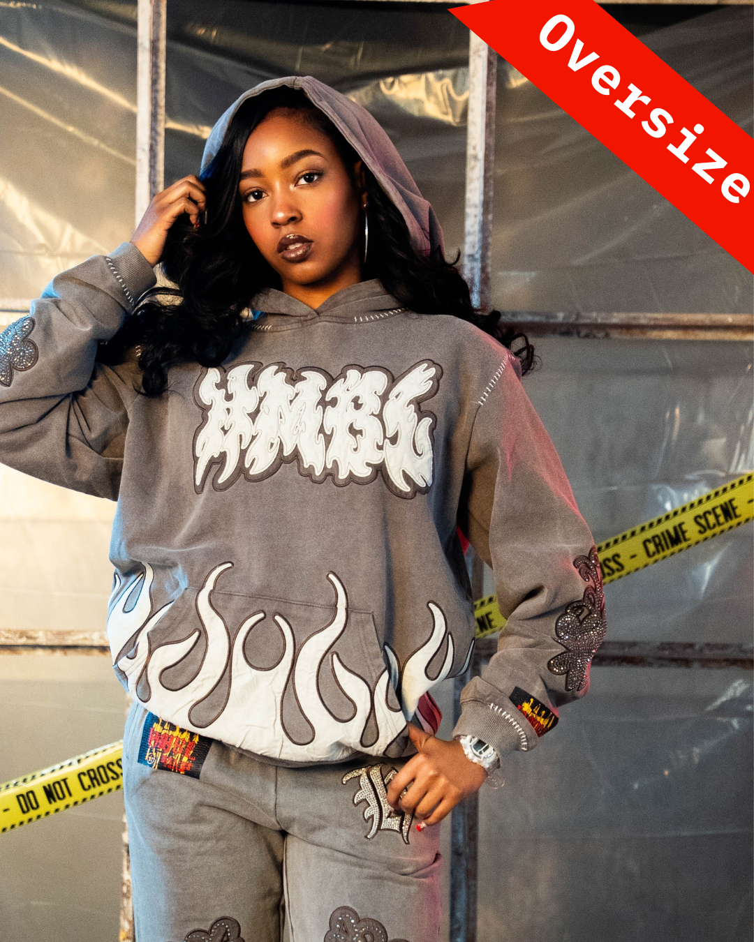 Off Brown SNZ 5 NO Rhinestone Pullover (Oversized) Hoodie