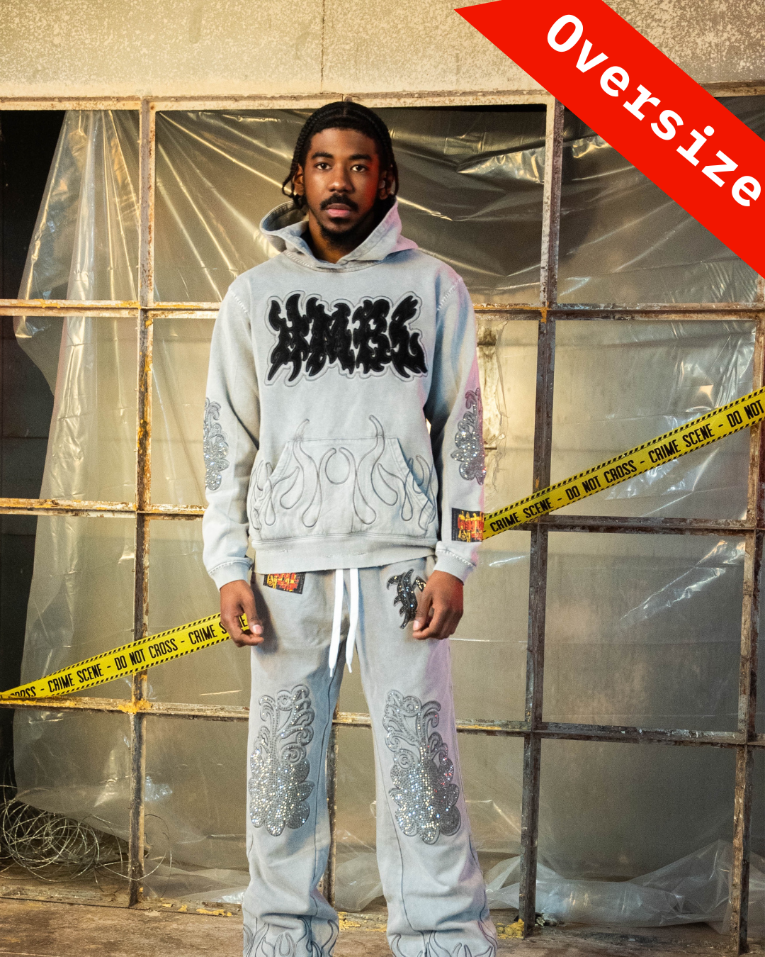 Cool Grey SZN 5 NO Rhinestone Pullover (Oversized) Hoodie