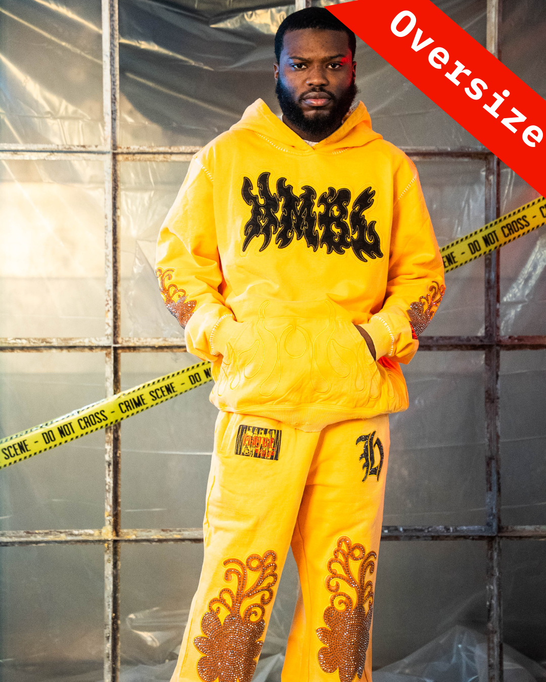 HMBL Yellow SZN 5 NO Rhinestone Pullover (Oversized) Hoodie