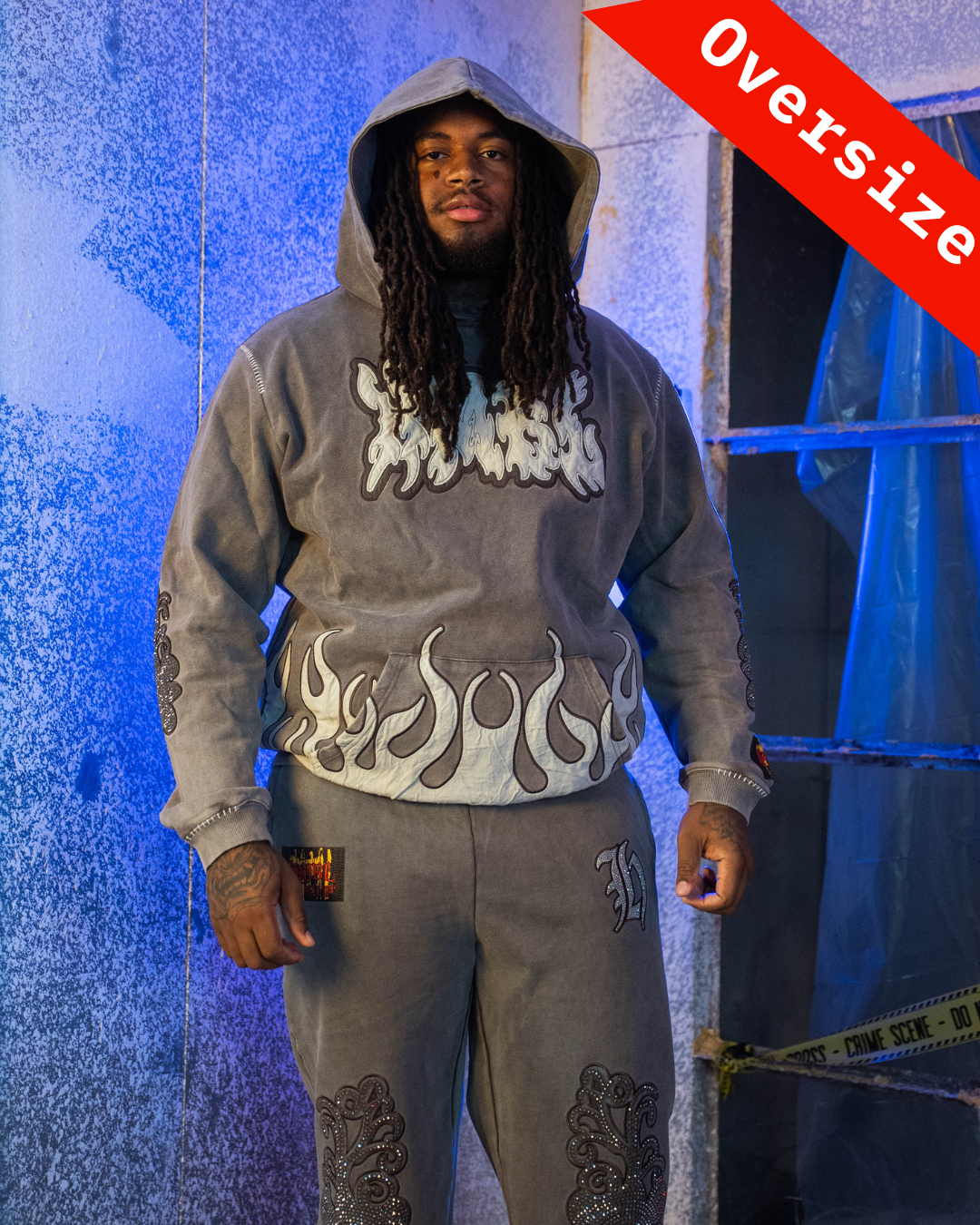 Off Brown SNZ 5 NO Rhinestone Pullover (Oversized) Hoodie