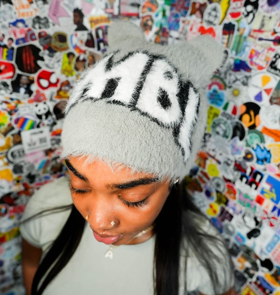 Cool Grey Ears Fur Beanie