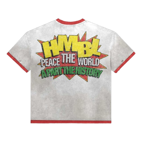 Nelson Mandela Vintage Rap Tee Graphic T-Shirt | HMBL WORLD Red Trim Ringer Tee