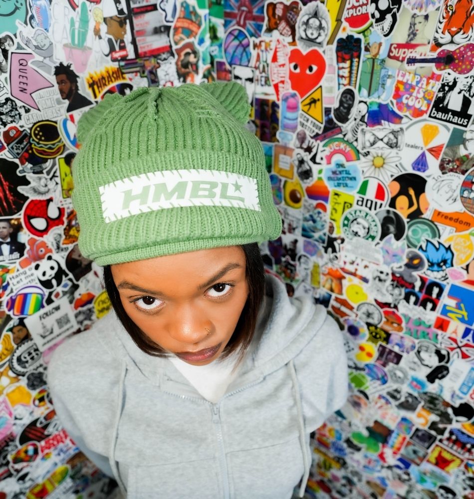 Olive Green Triple Layer Ears Beanie