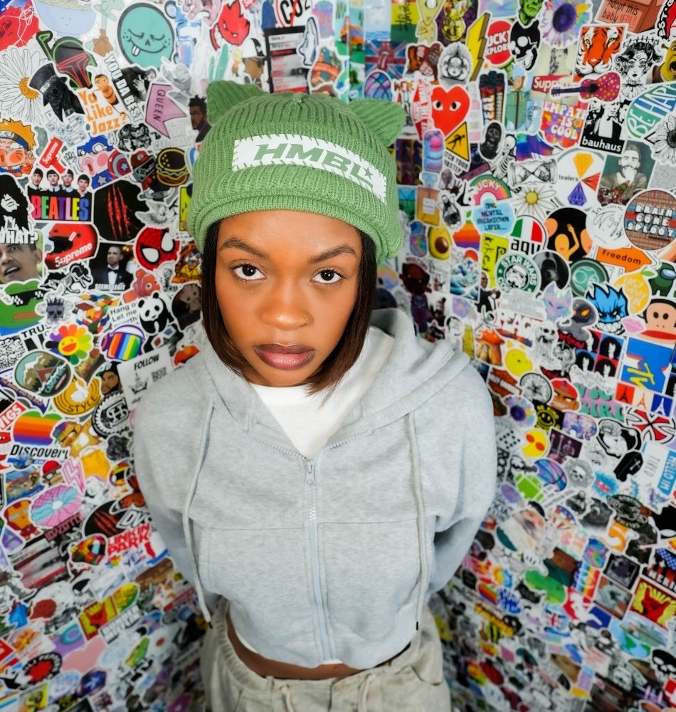 Olive Green Triple Layer Ears Beanie