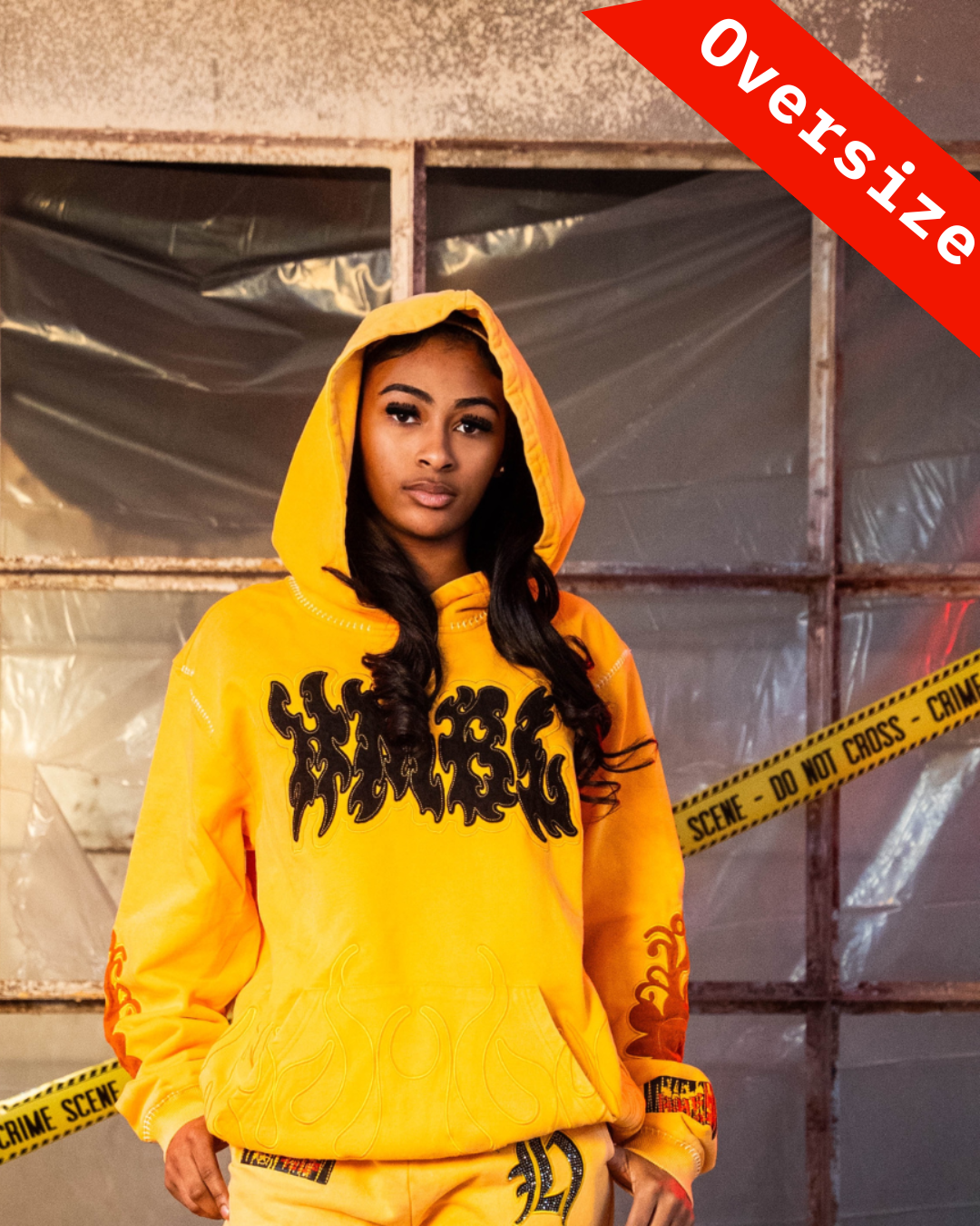 HMBL Yellow SZN 5 Rhinestone Pullover (Oversized) Hoodie