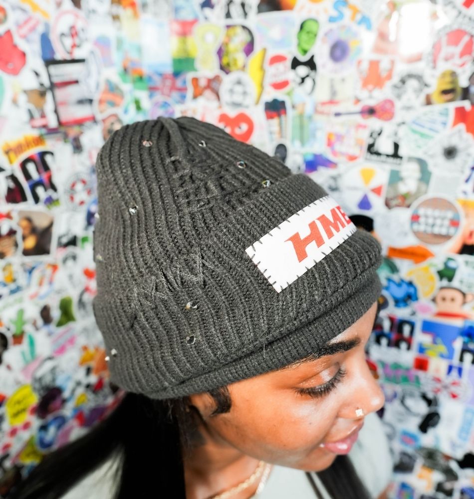 Charcoal Red Rhinestone No Ears