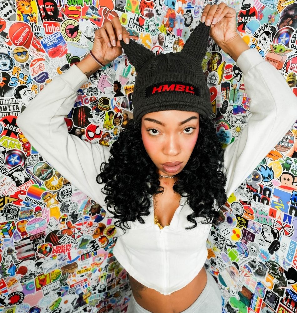 Charcoal Red Tag OG Ears Beanie