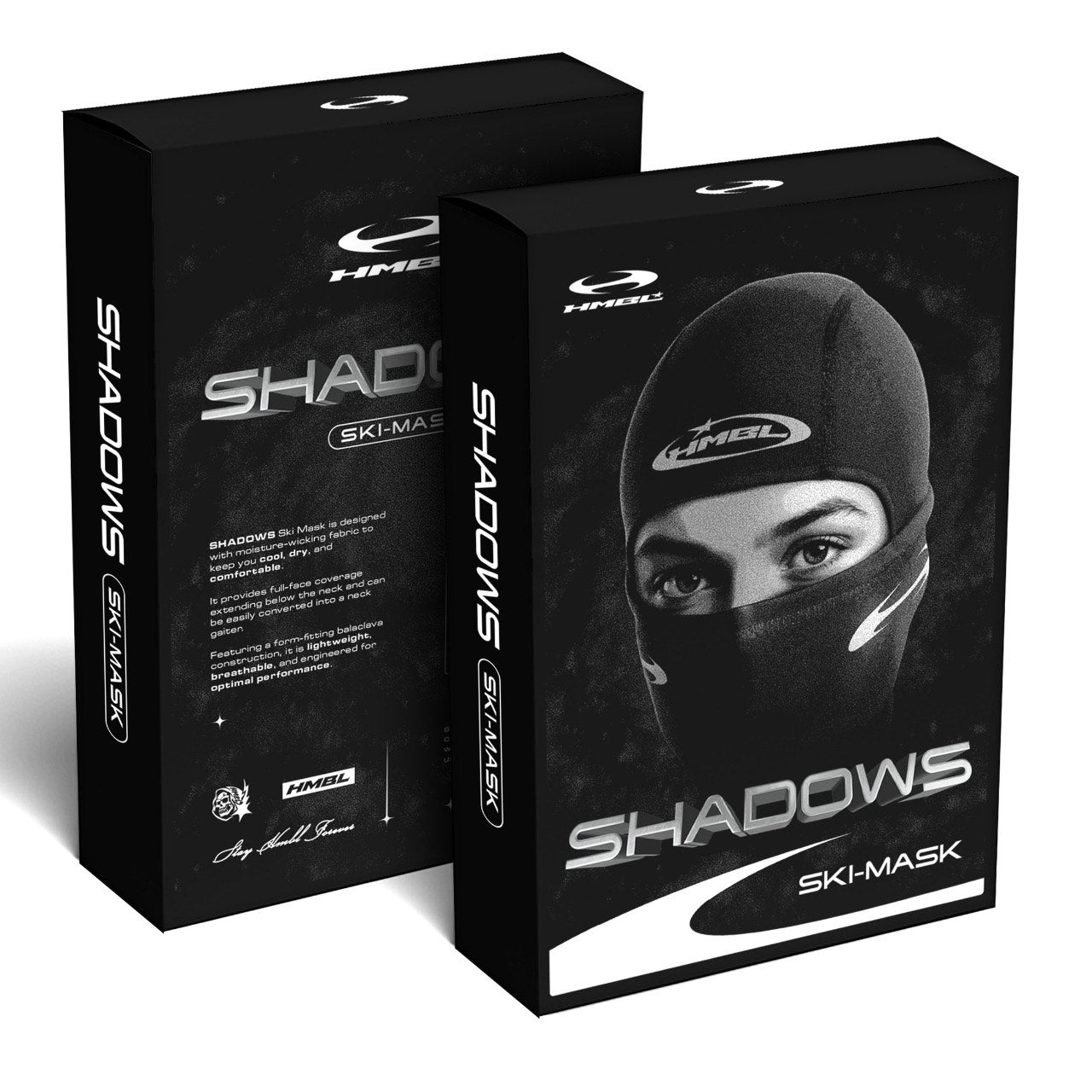HMBL Original Blackout Reflective Thermal Ski Mask - Multiple Logos