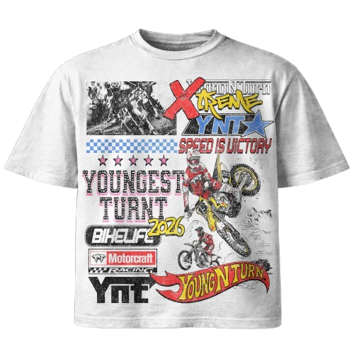 HMBL Young and Turnt Graphic Tee | Xtreme Motocross White T-Shirt