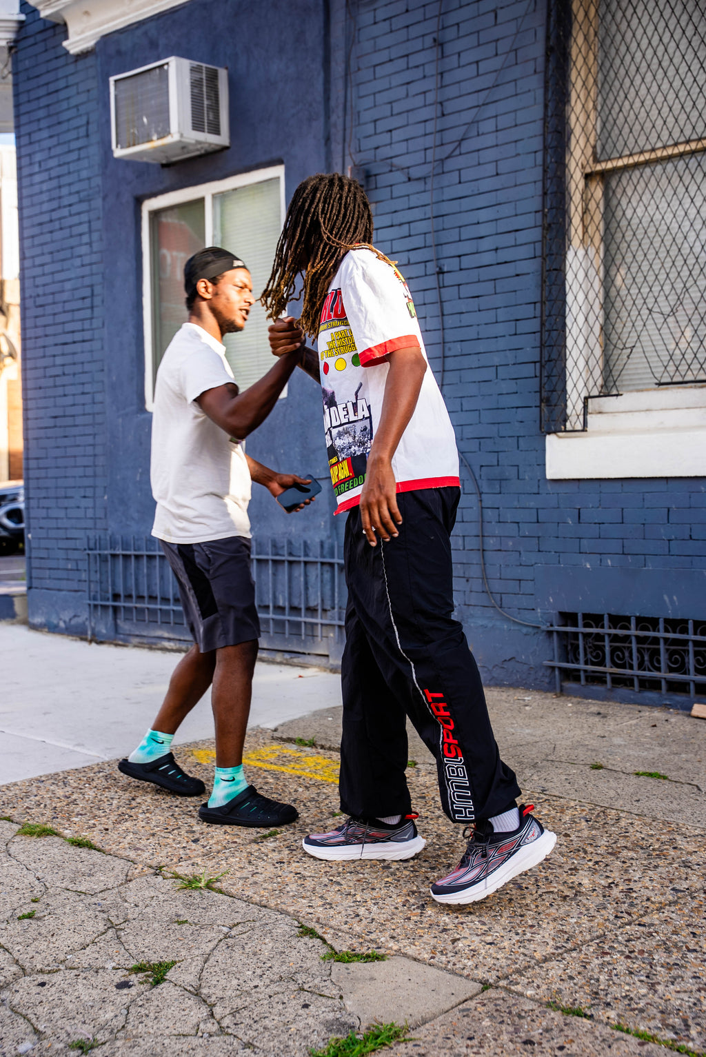 HMBL Sport Track Pants | Black Nylon Windbreaker Sweatpants