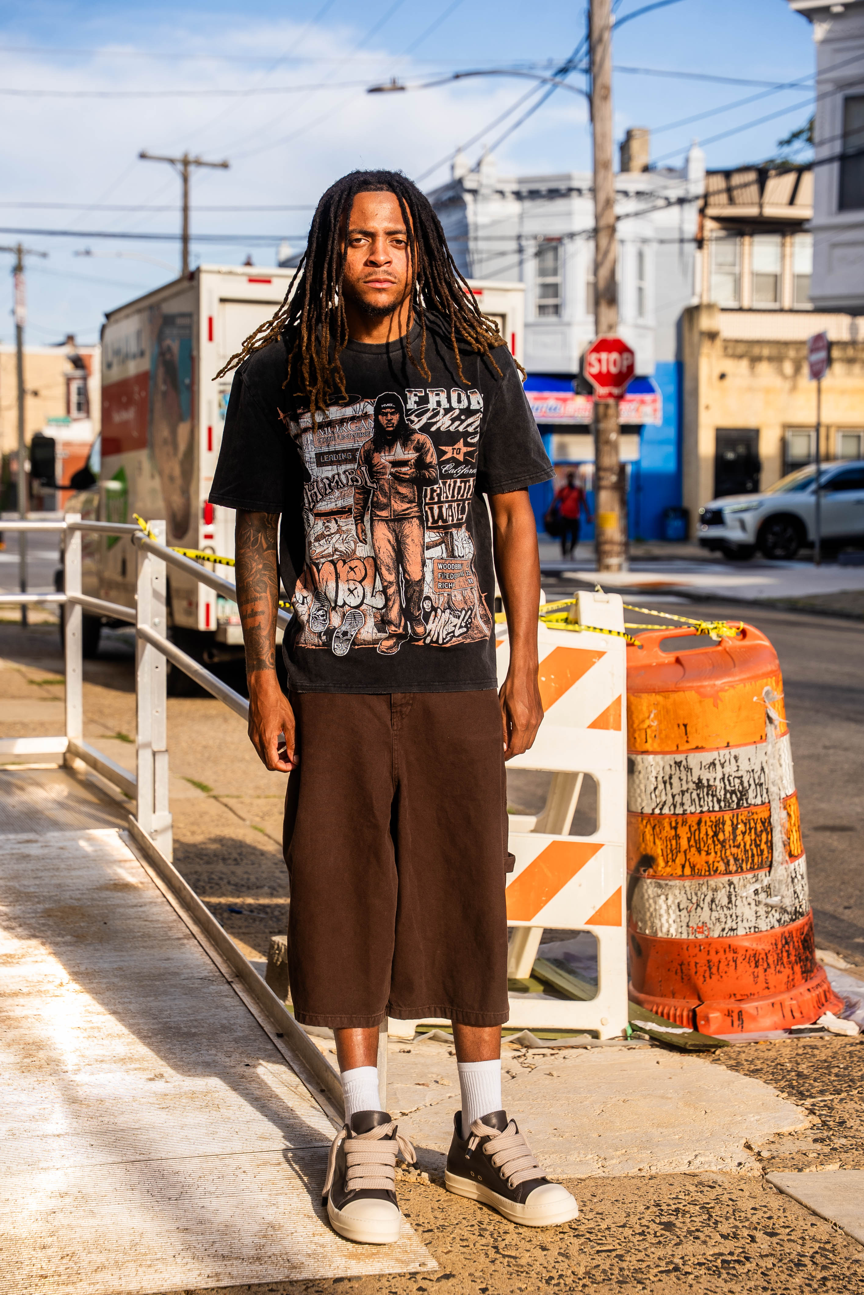 HMBL Faith Walk Vintage Graphic Tee | From Philly to California Washed Black T-Shirt
