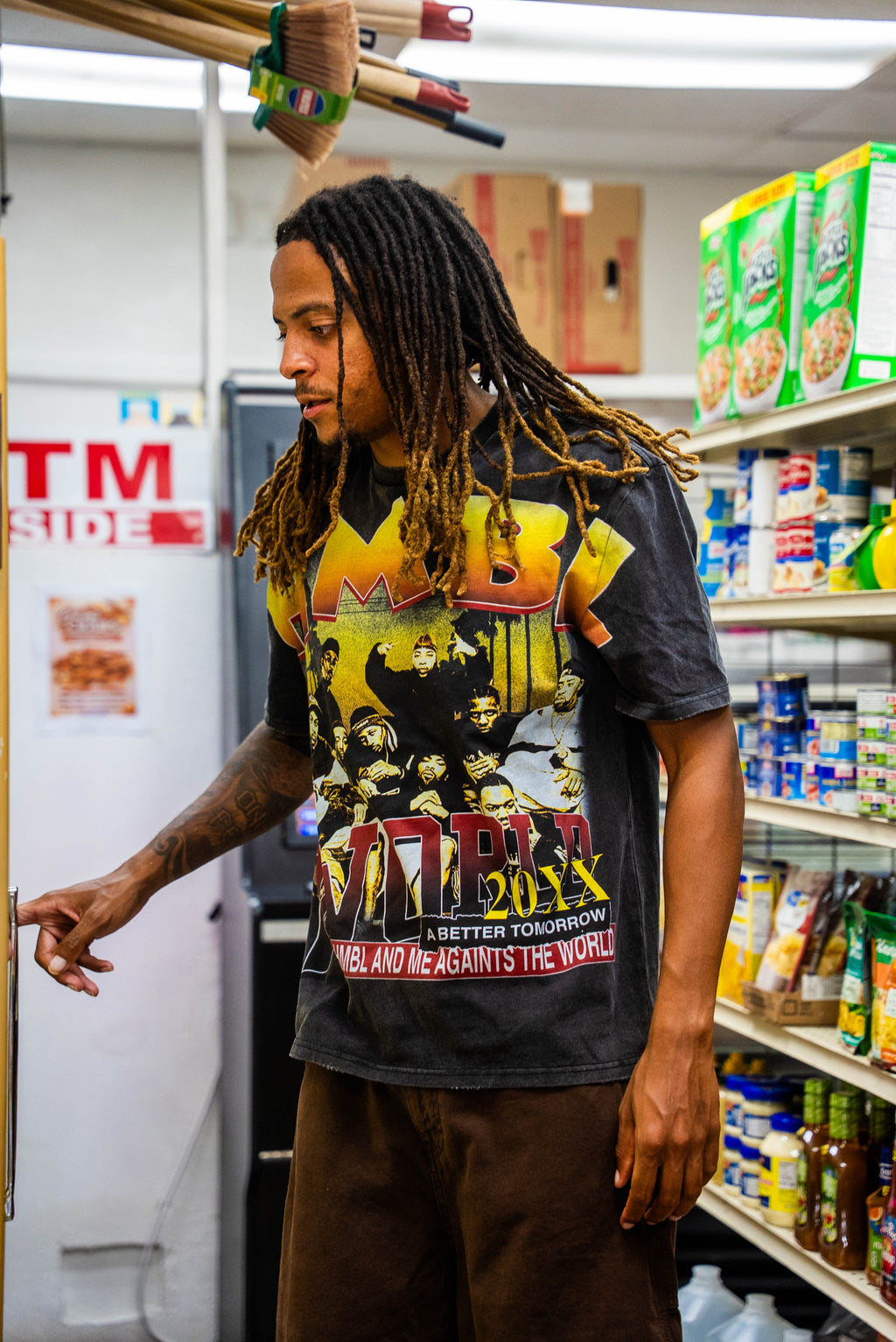 HMBL Against The World Graphic Tee | Vintage Washed 90s Rap T-Shirt