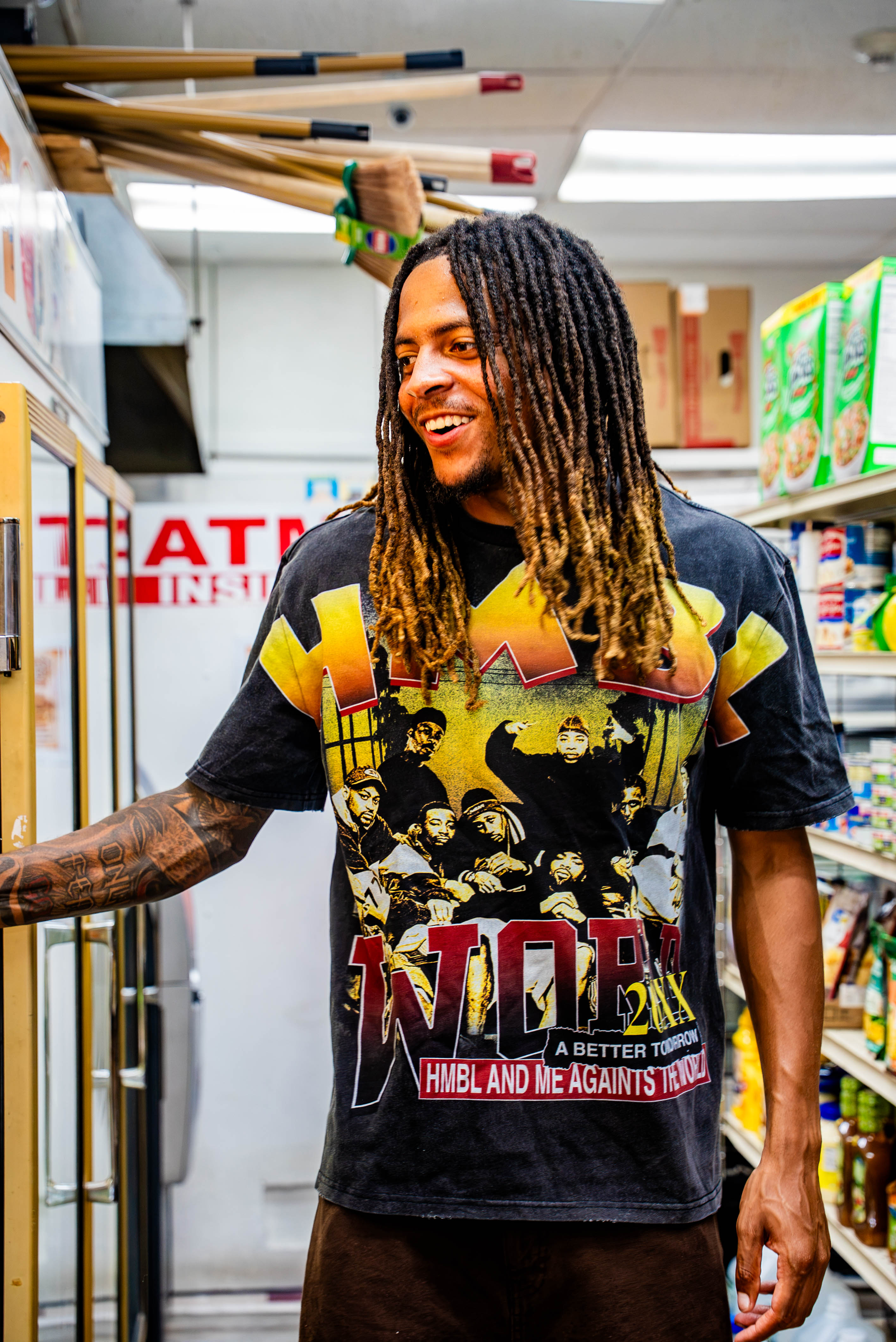 HMBL Against The World Graphic Tee | Vintage Washed 90s Rap T-Shirt