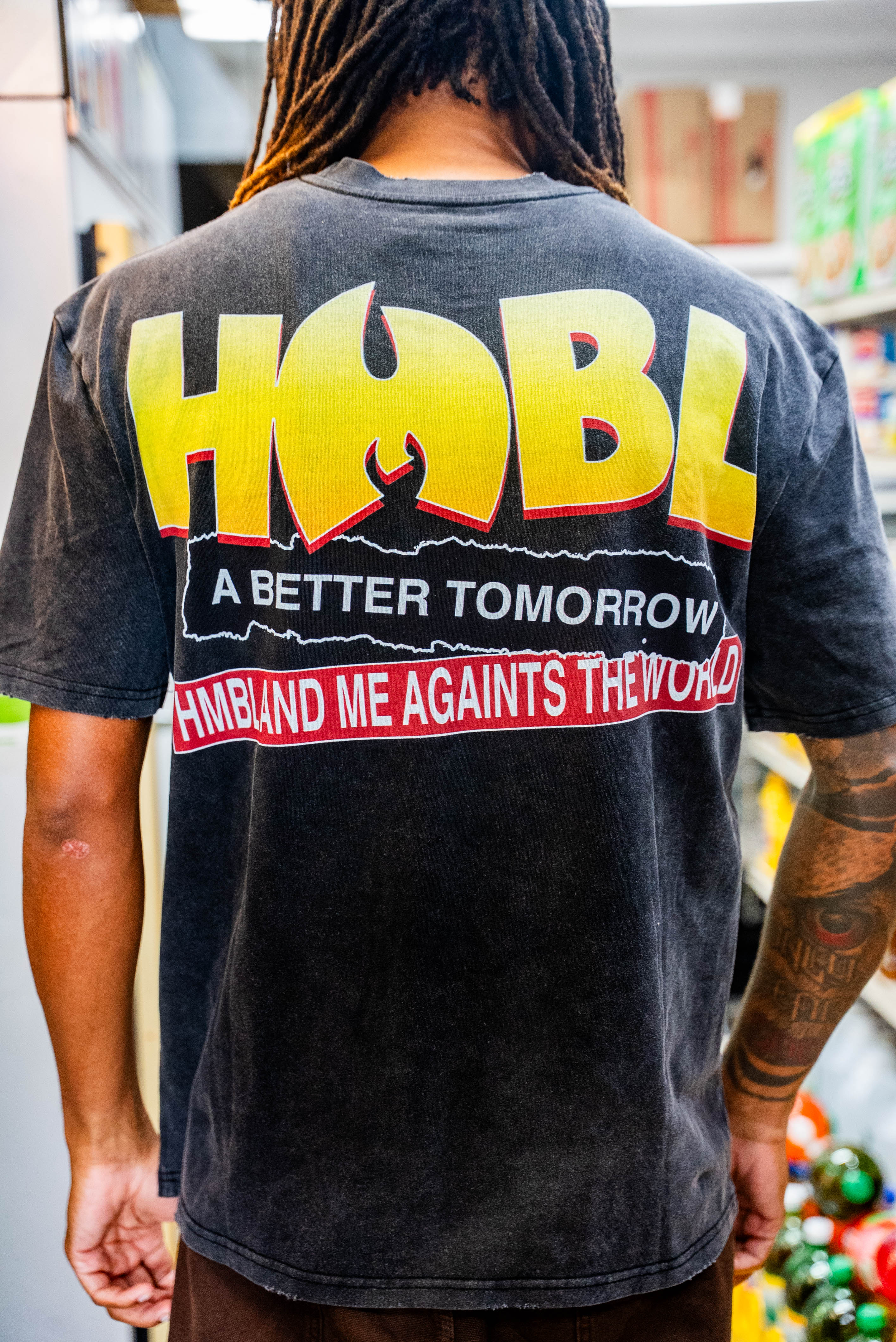 HMBL Against The World Graphic Tee | Vintage Washed 90s Rap T-Shirt