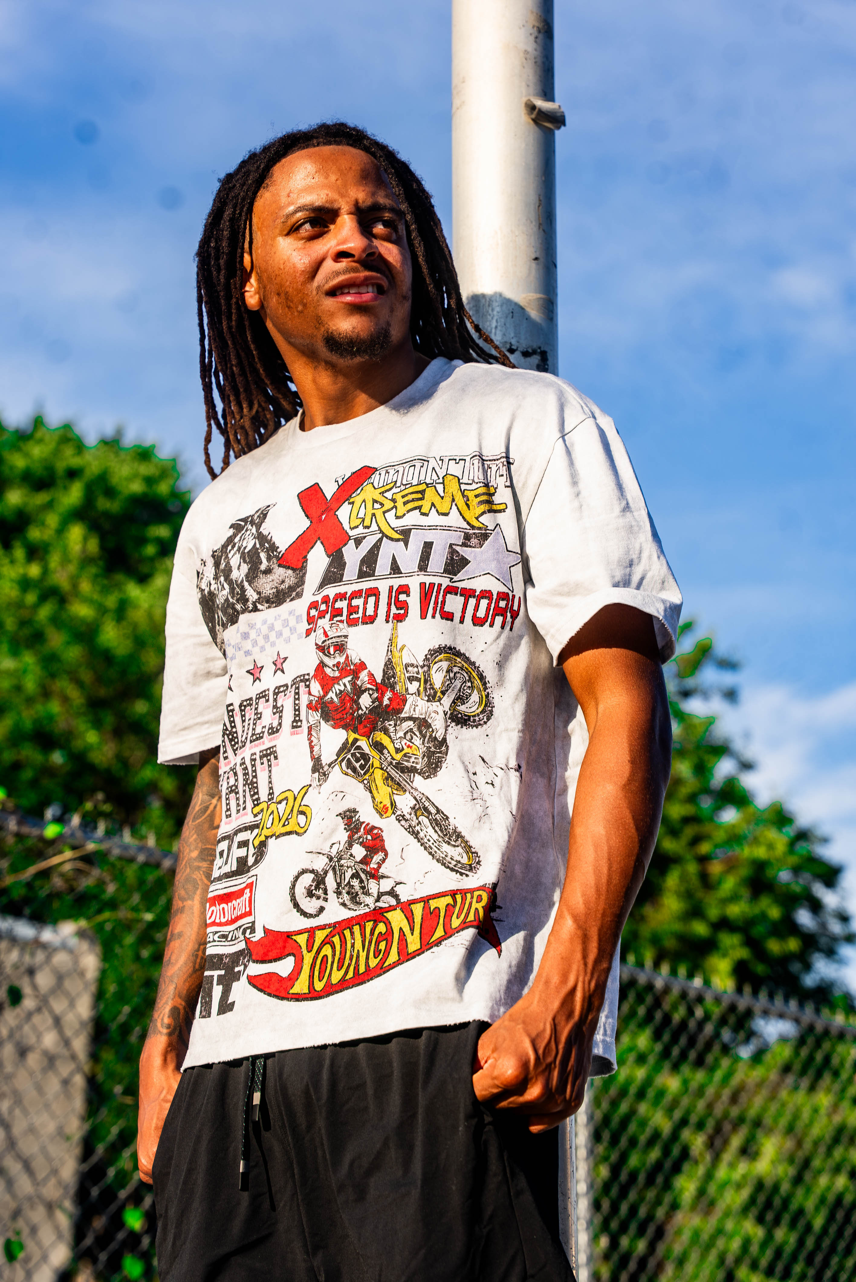 HMBL Young and Turnt Graphic Tee | Xtreme Motocross White T-Shirt