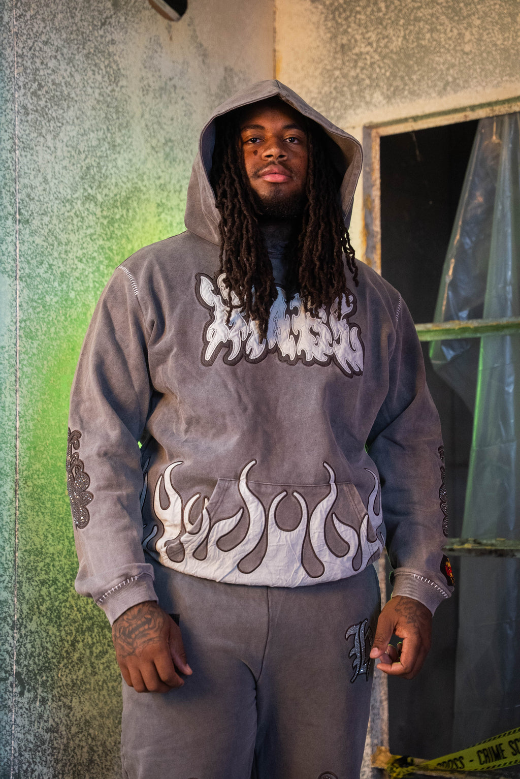 Off Brown SNZ 5 NO Rhinestone Pullover (Oversized) Hoodie