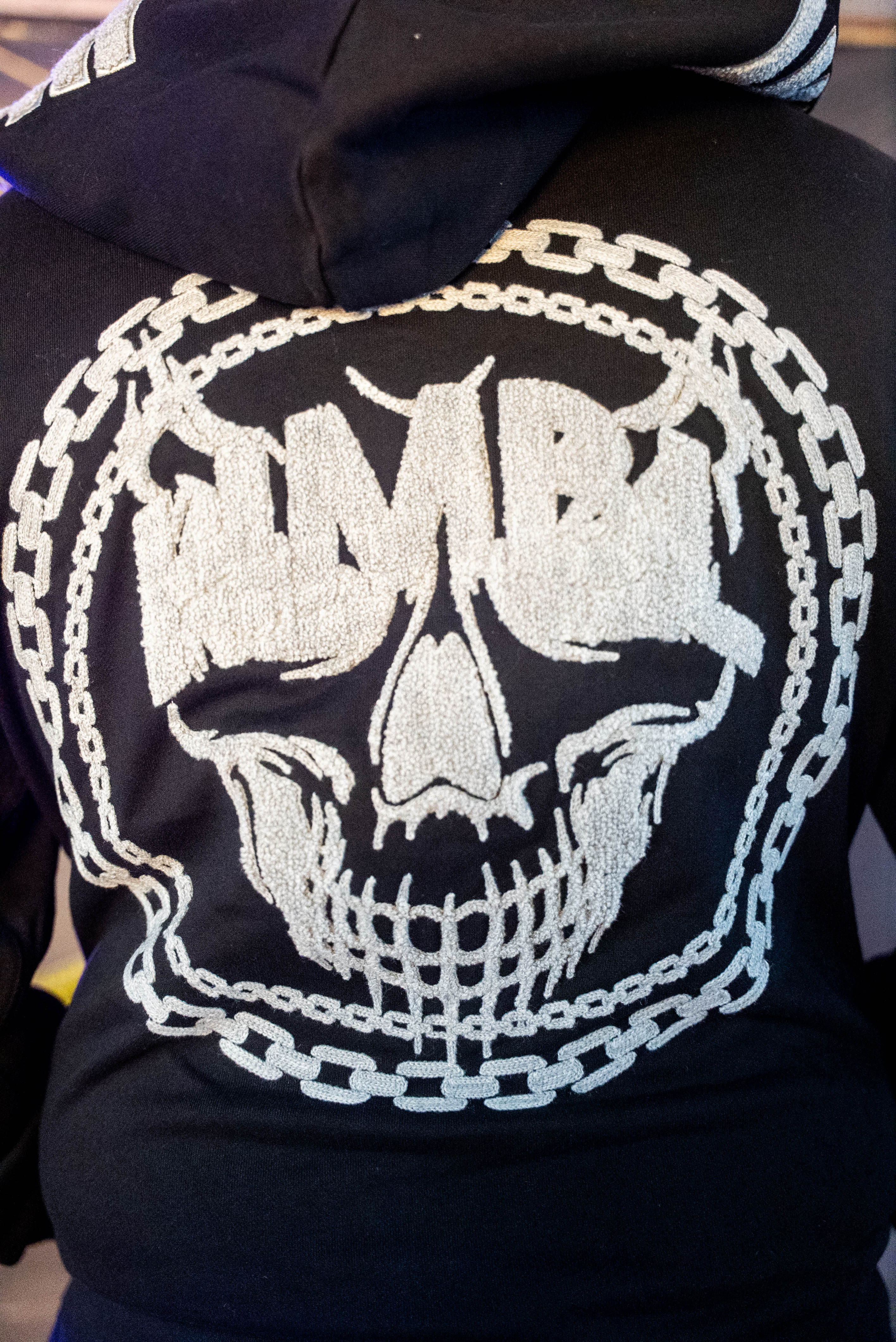 HMBL OG Grey Chenille Embroidery Double Full Zip-Up Hood