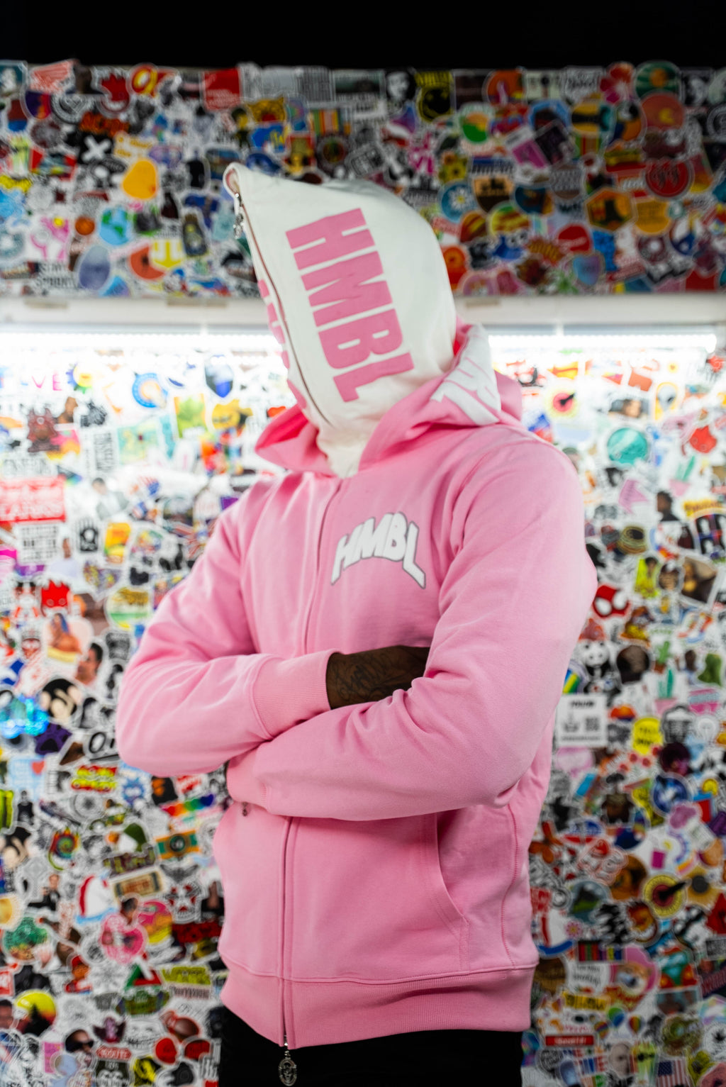 OG PINK POTION DOUBLE HOOD FULL ZIP HOODIE