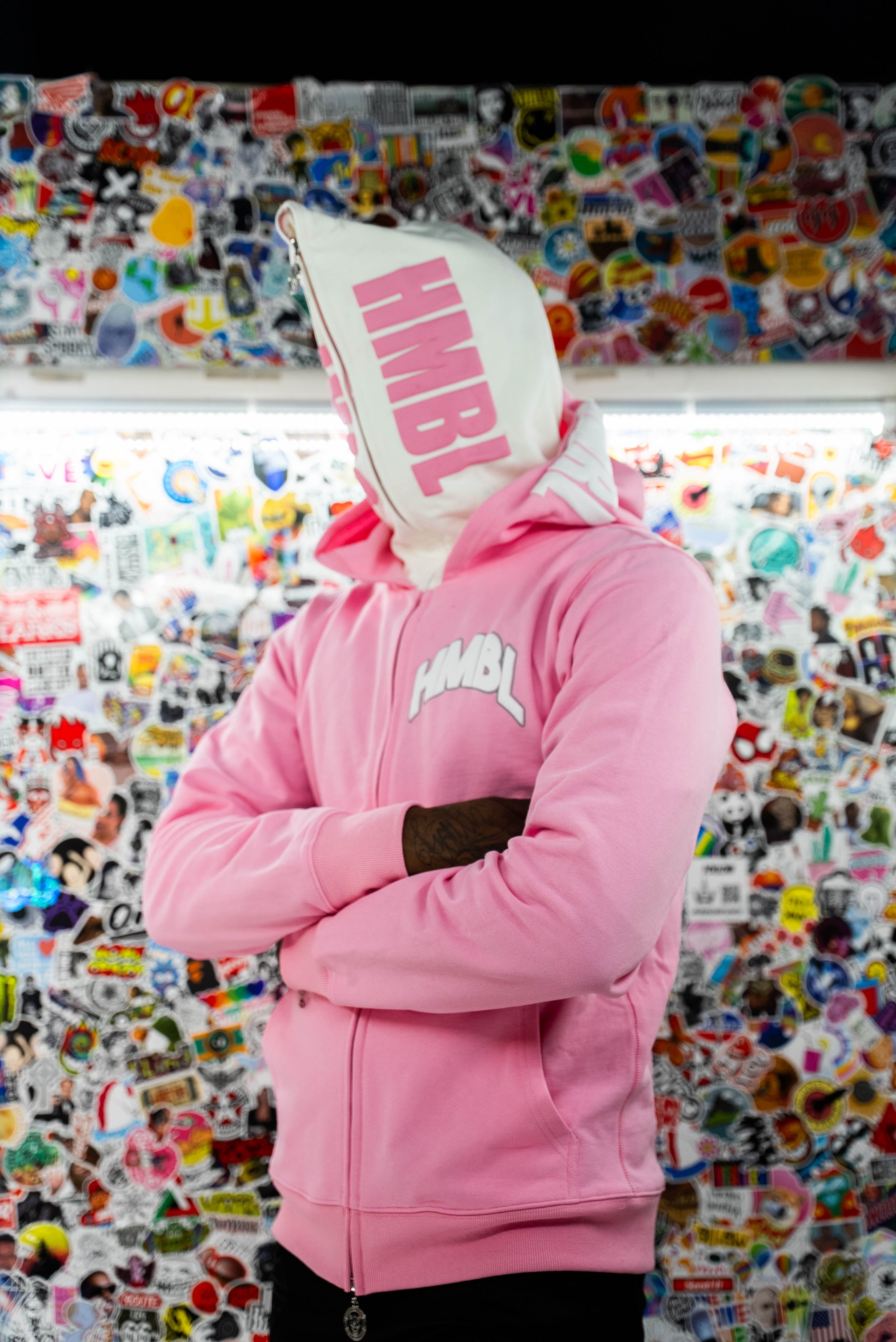 OG PINK POTION DOUBLE HOOD FULL ZIP HOODIE