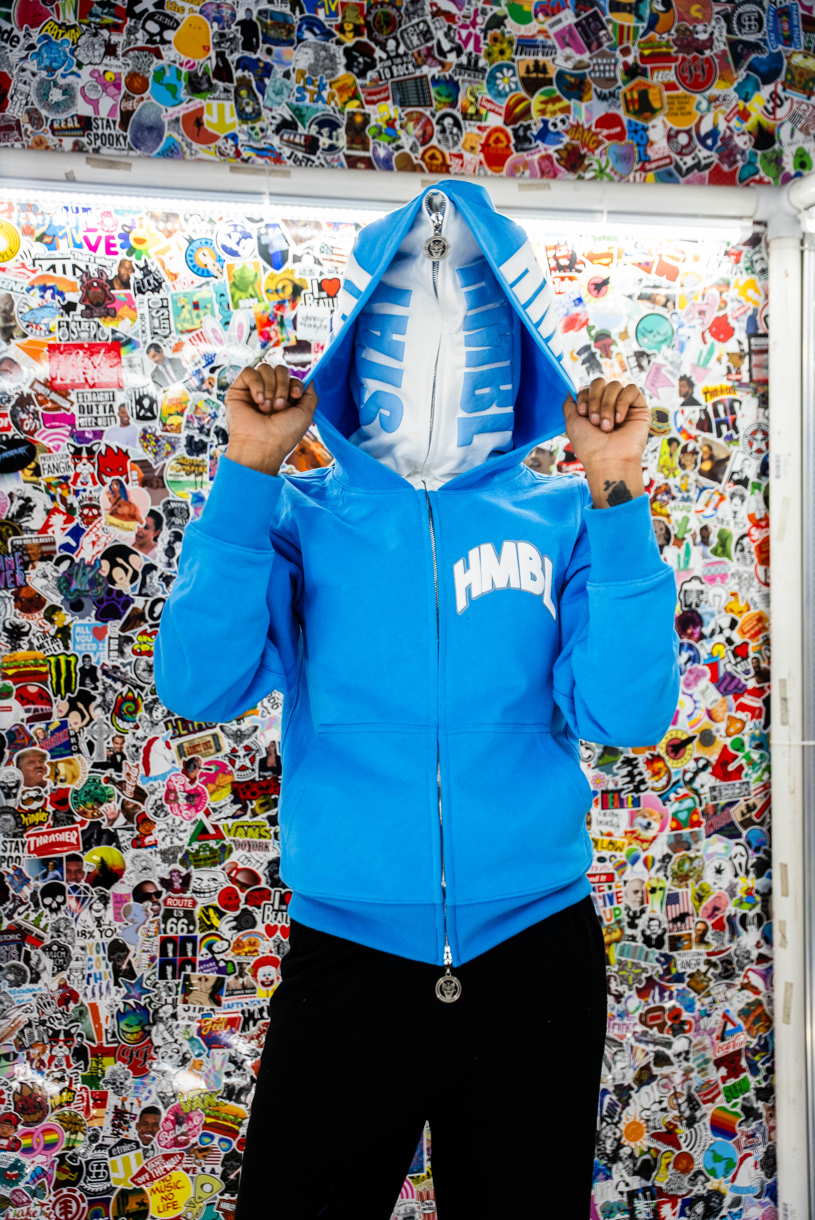 HMBL OG Electric Blue Double Full Zip Hood
