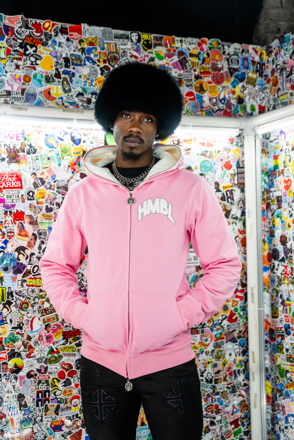 OG PINK POTION DOUBLE HOOD FULL ZIP HOODIE