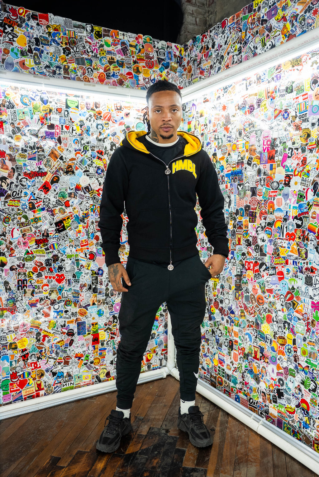 HMBL OG Lighting Yellow Double Full Zip-Up Hood