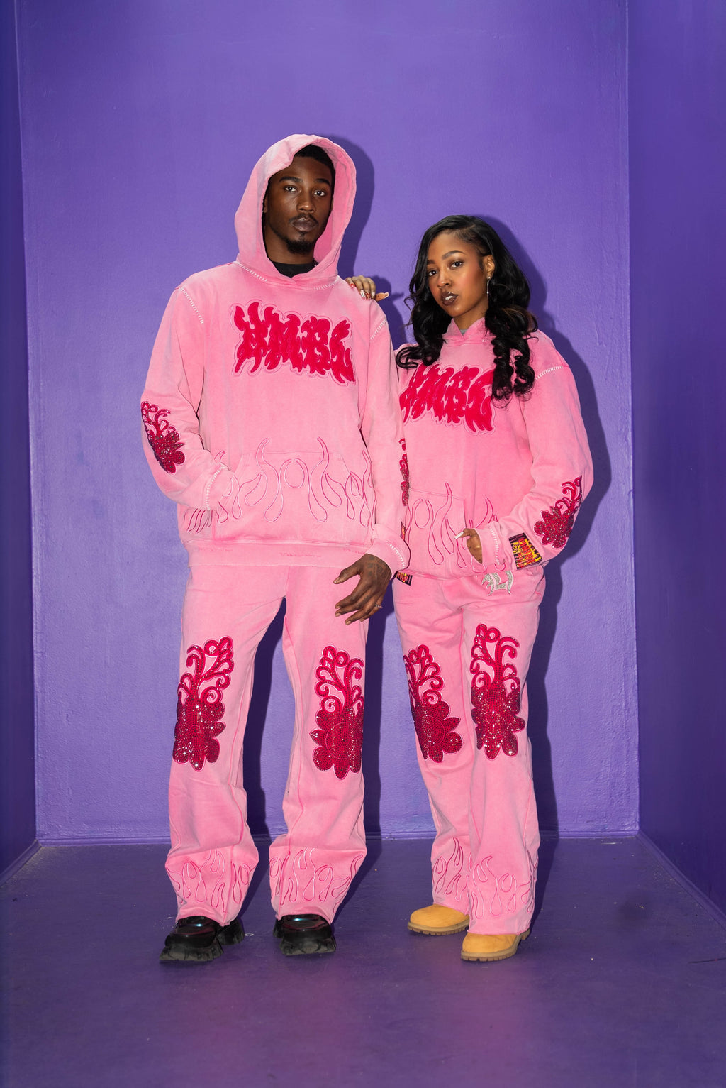 Electric Pink SZN 5 FLARED NO Rhinestone Sweatpants