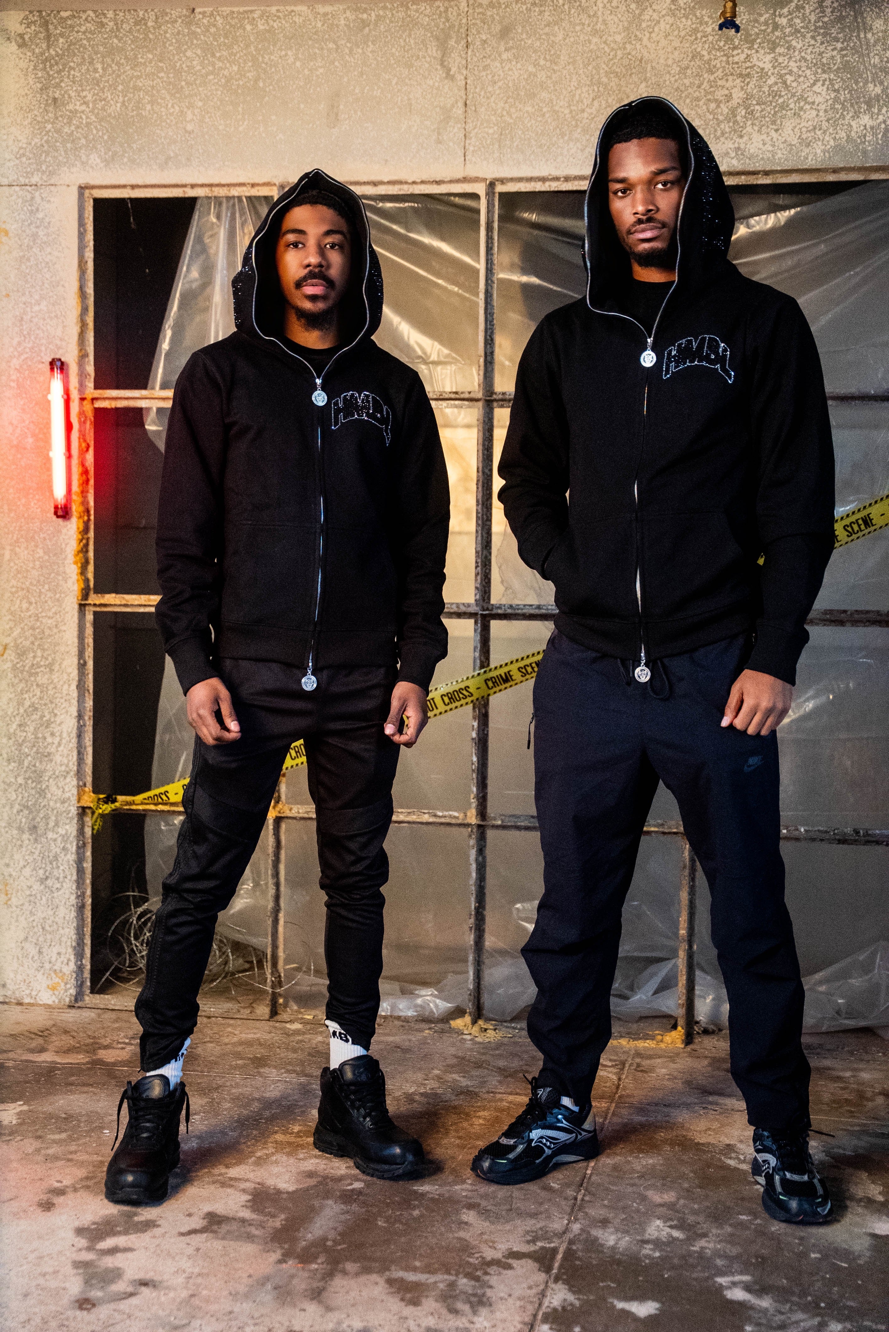 HMBL Black Rhinestone OG Full Zip
