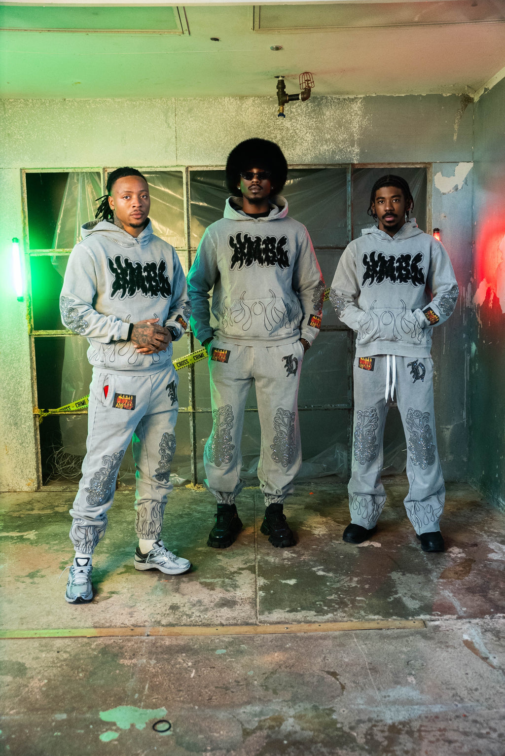 Cool Grey SZN 5 Rhinestone Pullover (Oversized) Hoodie