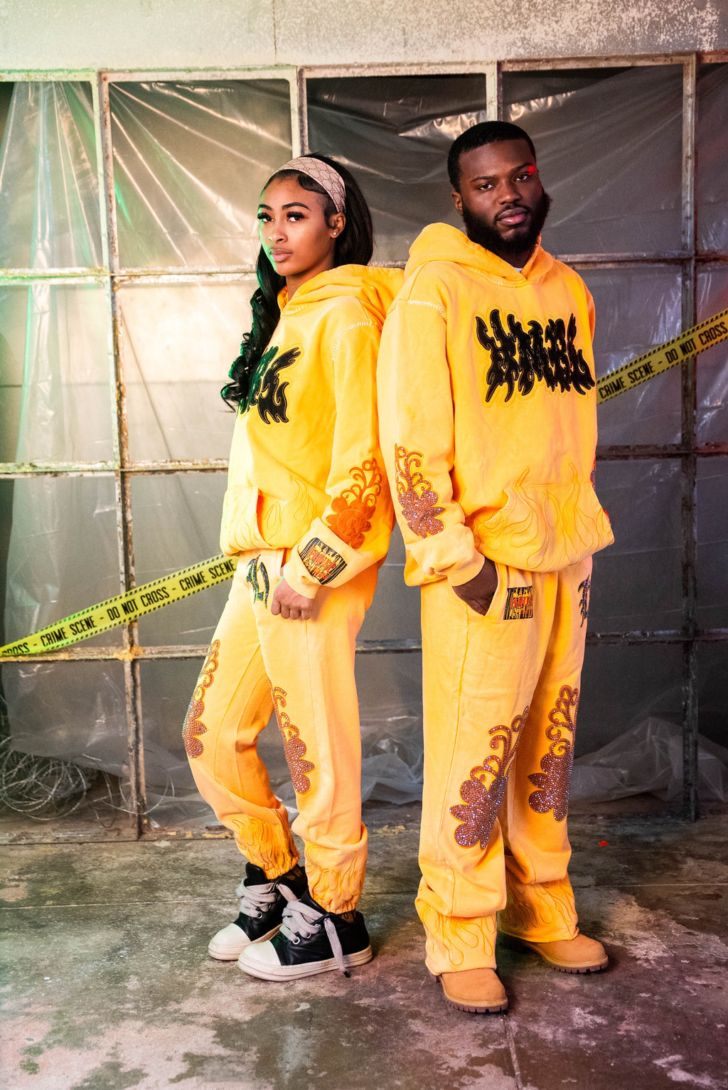 HMBL Yellow SZN 5 Rhinestone Pullover (Oversized) Hoodie