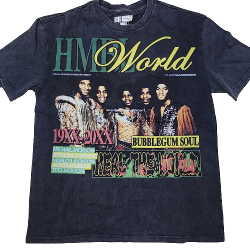 HMBL World Heal The World Vintage Washed Tee | Jackson 5 R&B Soul Bootleg Shirt