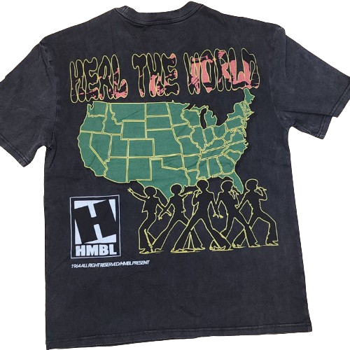 HMBL World Heal The World Vintage Washed Tee | Jackson 5 R&B Soul Bootleg Shirt