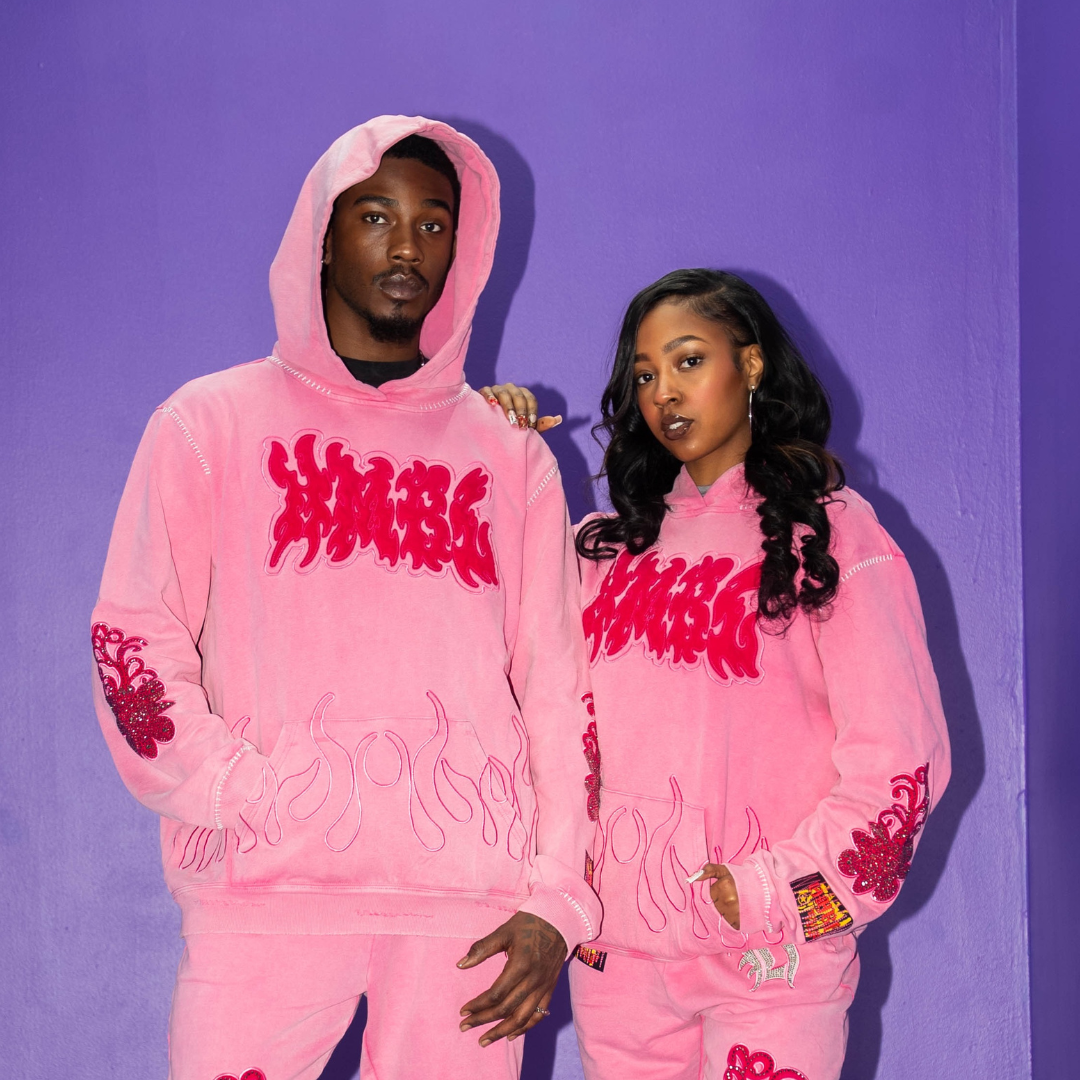 Electric Pink SZN 5 Rhinestone Pullover (Oversized) Hoodie