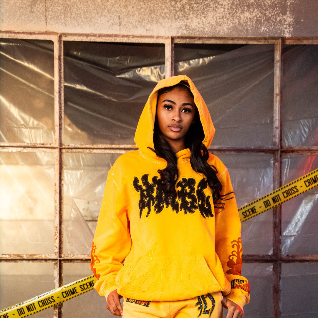 HMBL Yellow SZN 5 Rhinestone Pullover (Oversized) Hoodie