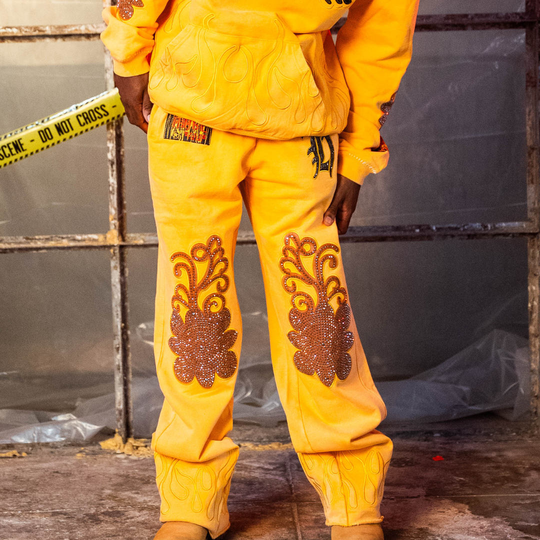 Yellow SZN 5 No Rhinestone FLARED Sweatpants