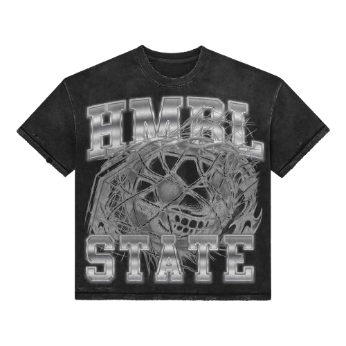 HMBL State University Graphic Tee | Washed Black T-Shirt